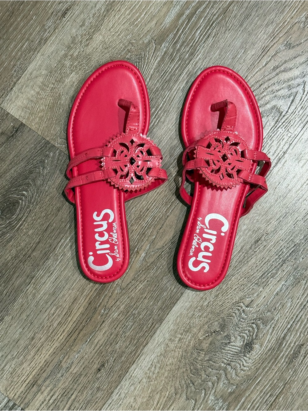 Circus by Sam Edelman Coral Leather Slide Sandals